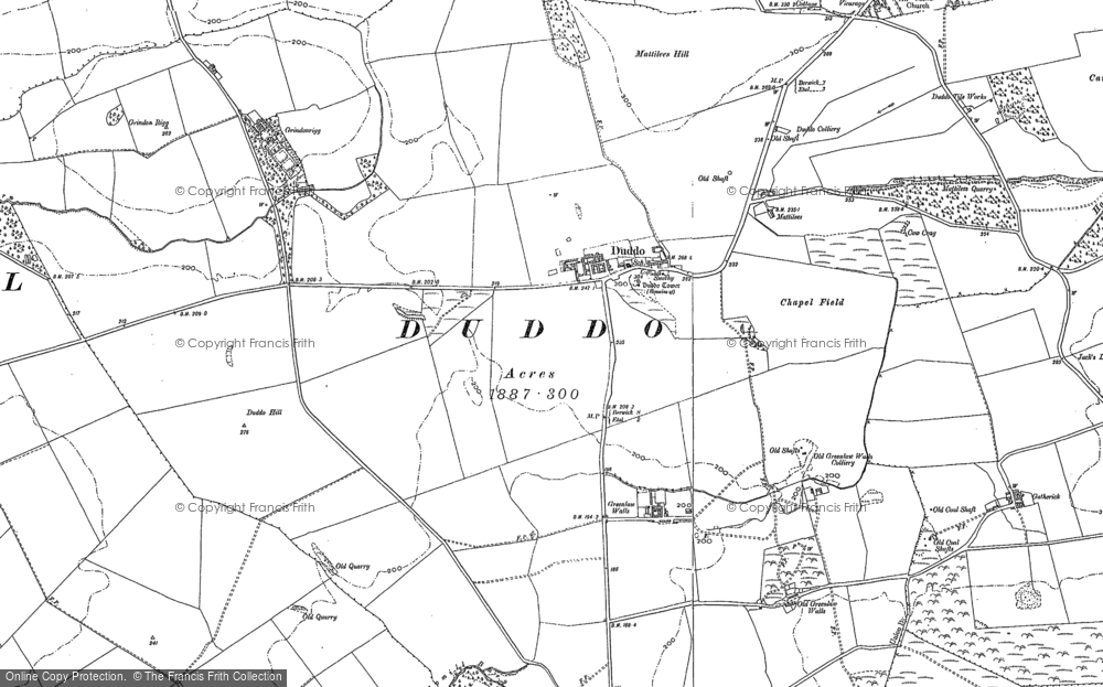 Old Map of Historic Map covering Toft Hill in 1897