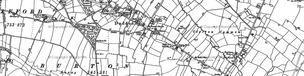 Old map of Duddon in 1897