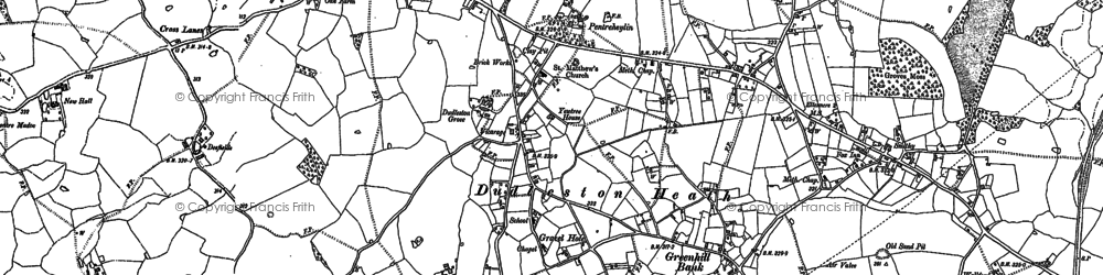 Old map of Dudleston Grove in 1874