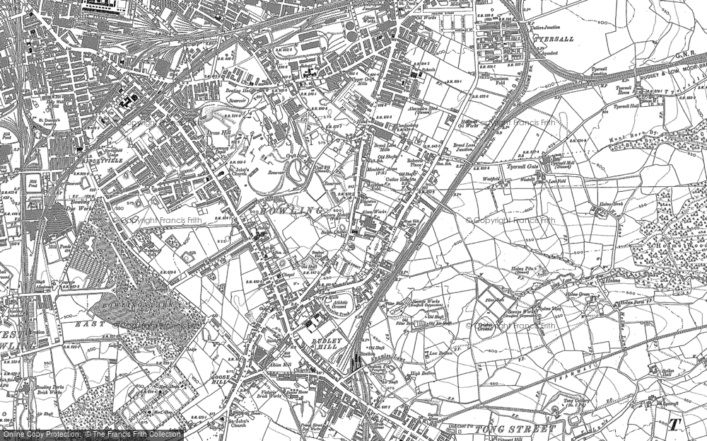 Old Map of Dudley Hill, 1890 - 1892 in 1890