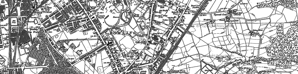 Old map of Dudley Hill in 1890