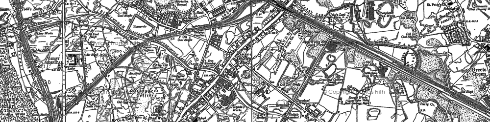 Old map of Kates Hill in 1885