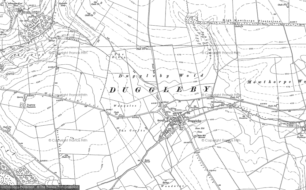 Old Map of Historic Map covering Wharram le Street in 1888