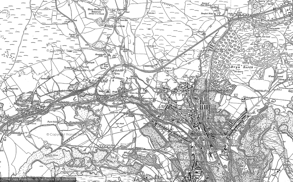 Old Map of Historic Map covering Bryn Serth in 1879