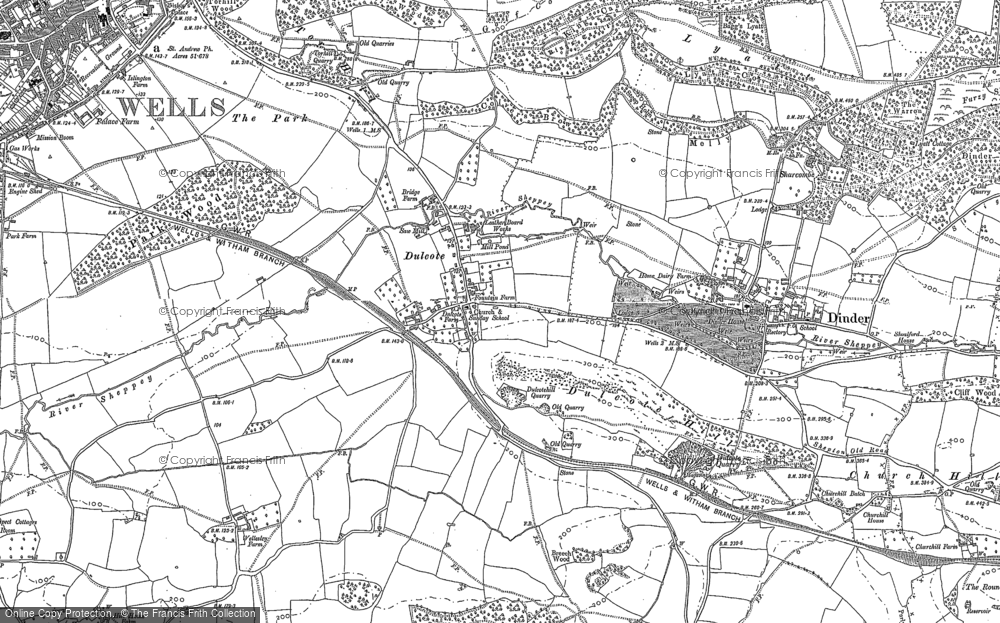 Old Map of Dulcote, 1885 - 1886 in 1885