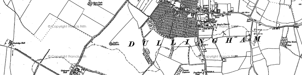 Old map of Dullingham in 1901