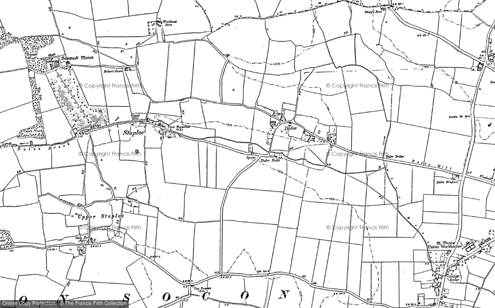 Old Map of Duloe, 1900 in 1900