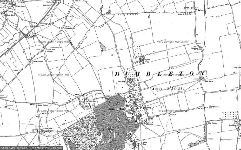 Old Map of Dumbleton, 1883 in 1883