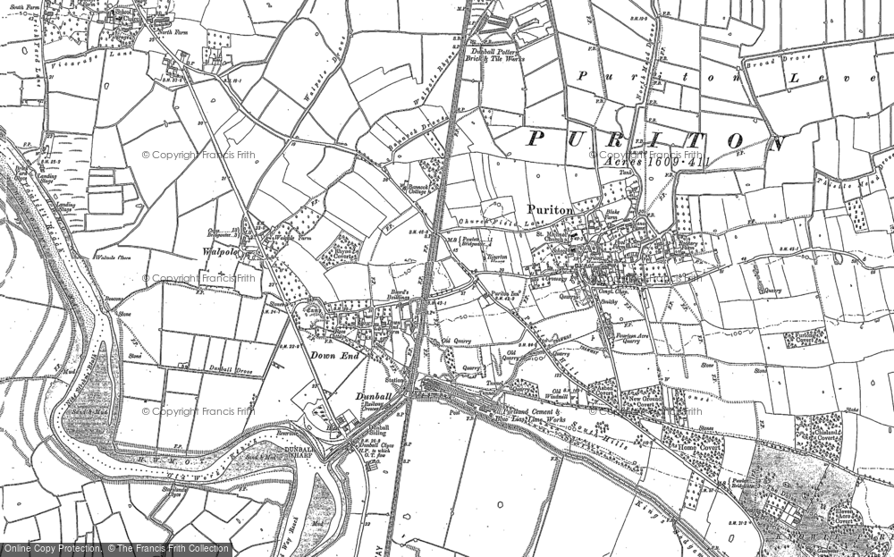 Old Map of Historic Map covering Down End in 1886