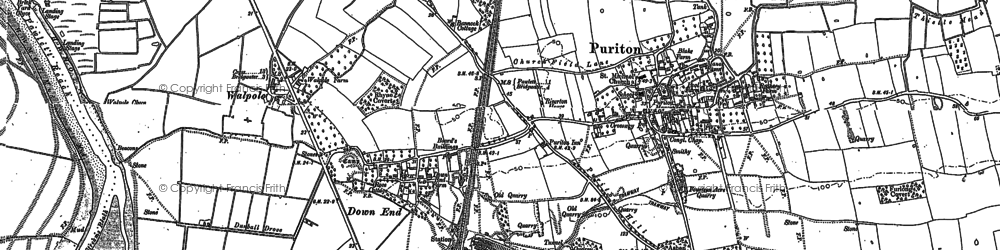 Old map of Down End in 1886