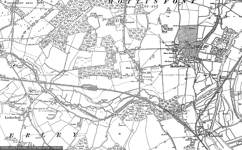 Old Map of Historic Map covering Hatt Hill in 1895
