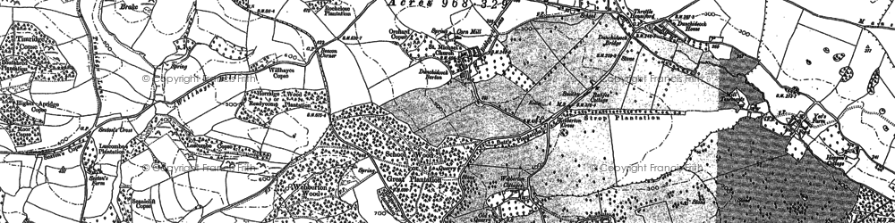 Old map of Dunchideock in 1887