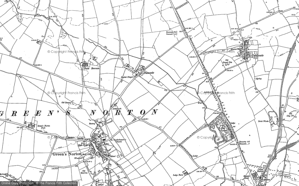 Old Map of Duncote, 1883 in 1883