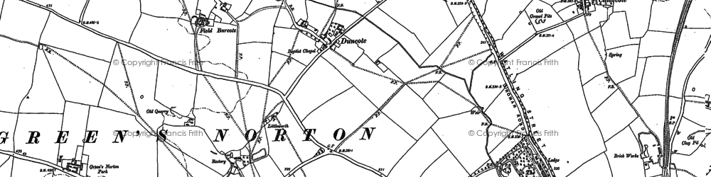 Old map of Duncote in 1883