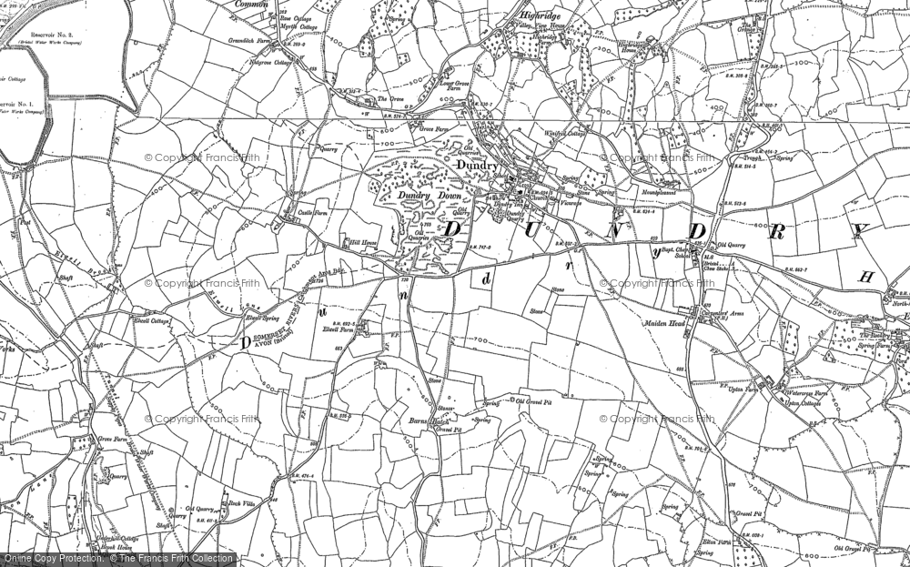 Old Map of Dundry, 1883 - 1902 in 1883