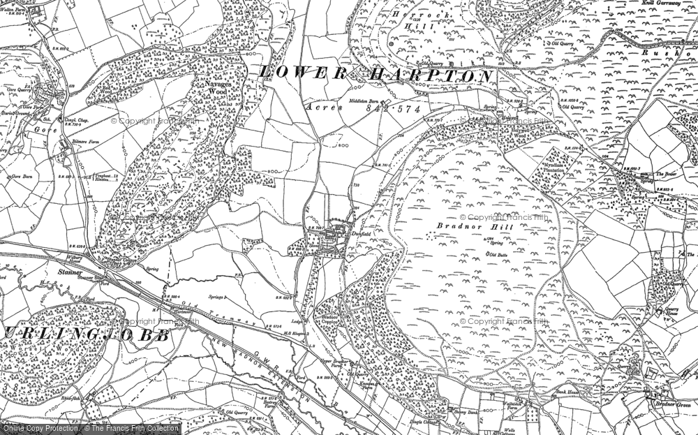 Old Map of Dunfield, 1902 in 1902