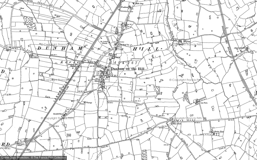 Old Map of Dunham-on-the-Hill, 1897 in 1897