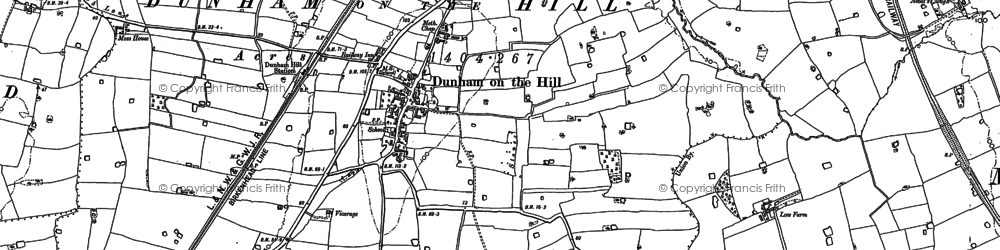 Old map of Dunham-on-the-Hill in 1897