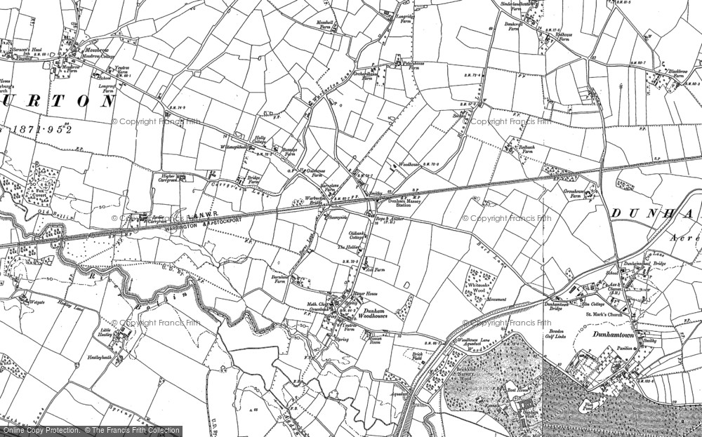 Old Map of Historic Map covering Sinderland Green in 1897