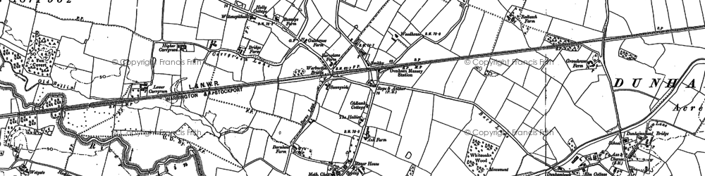 Old map of Dunham Woodhouses in 1897