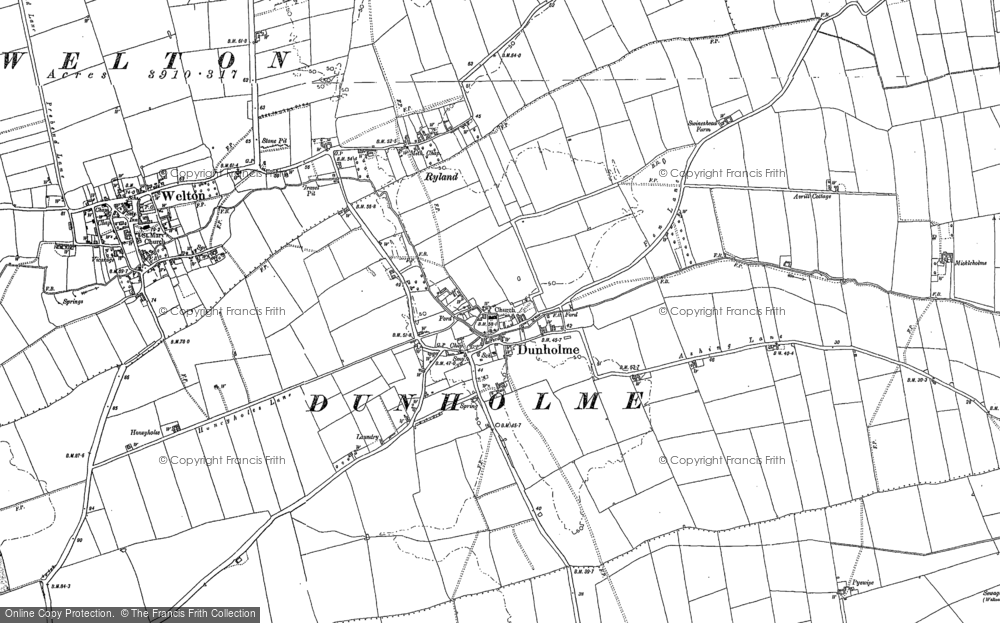 Old Map of Dunholme, 1885 in 1885