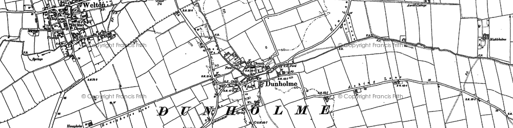 Old map of Dunholme in 1885
