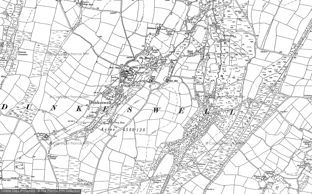 Old Map of Dunkeswell, 1887 in 1887