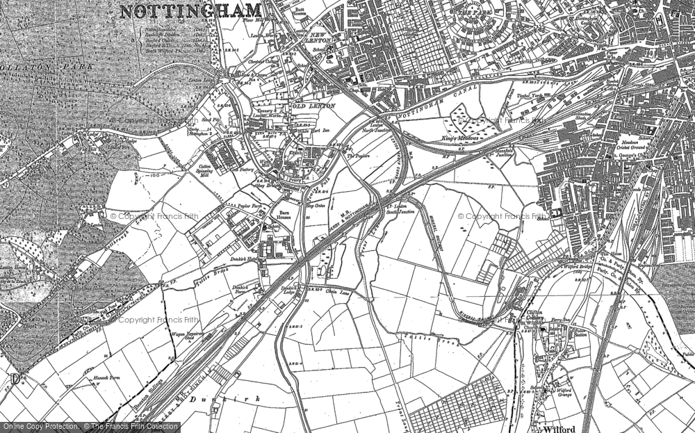 Old Map of Historic Map covering Beeston Canal in 1881
