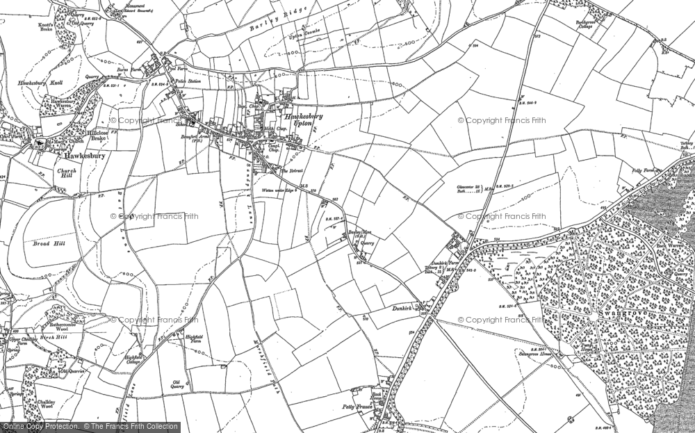 Old Map of Historic Map covering Upper Kilcott in 1881