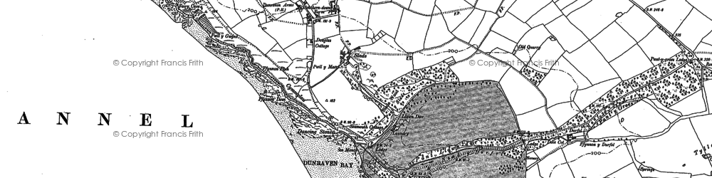 Old map of Dunraven Bay in 1897