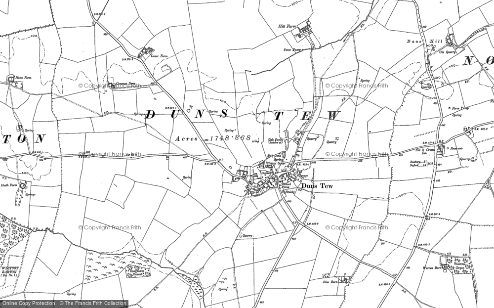 Old Map of Duns Tew, 1898 in 1898