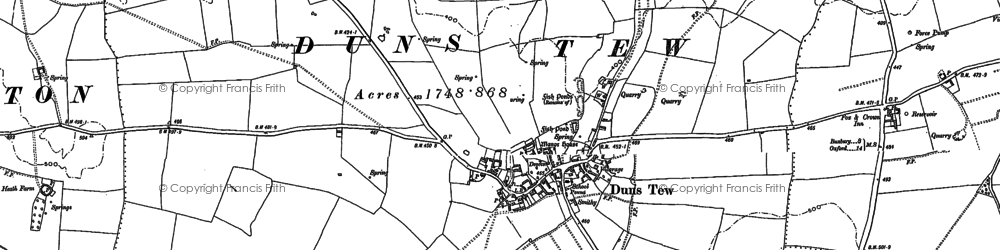 Old map of Duns Tew in 1898
