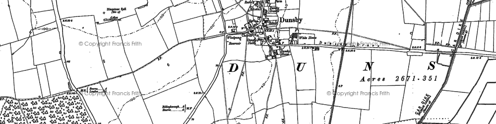 Old map of Dunsby in 1887
