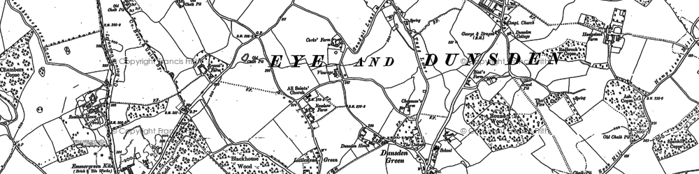 Old map of Dunsden Green in 1910