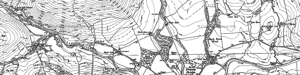 Old map of Dunsop Bridge in 1907