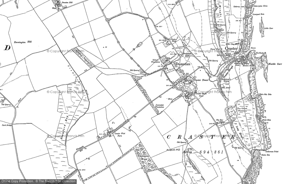Old Map of Dunstan, 1896 in 1896