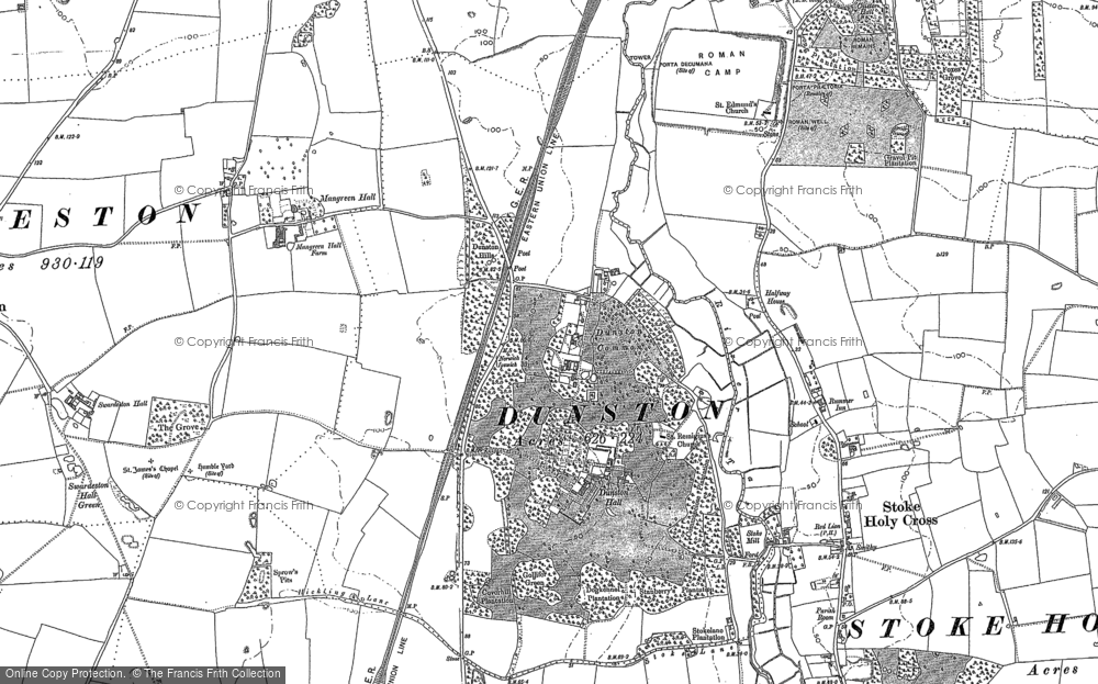 Old Map of Dunston, 1881 in 1881