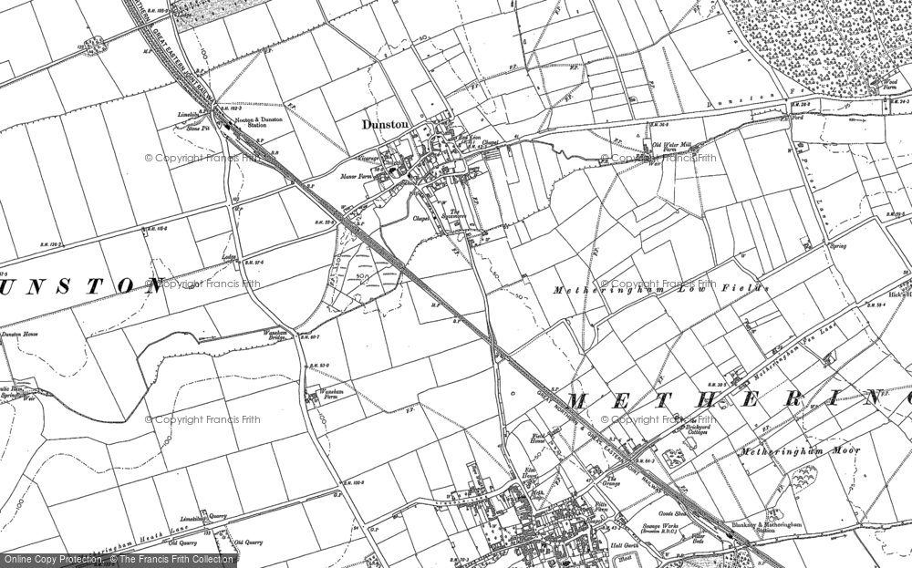 Old Map of Dunston, 1887 in 1887