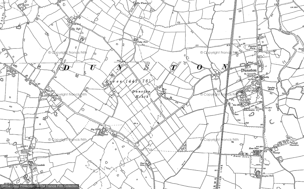 Old Map of Dunston Heath, 1882 in 1882