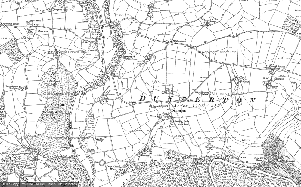 Old Map of Dunterton, 1905 in 1905