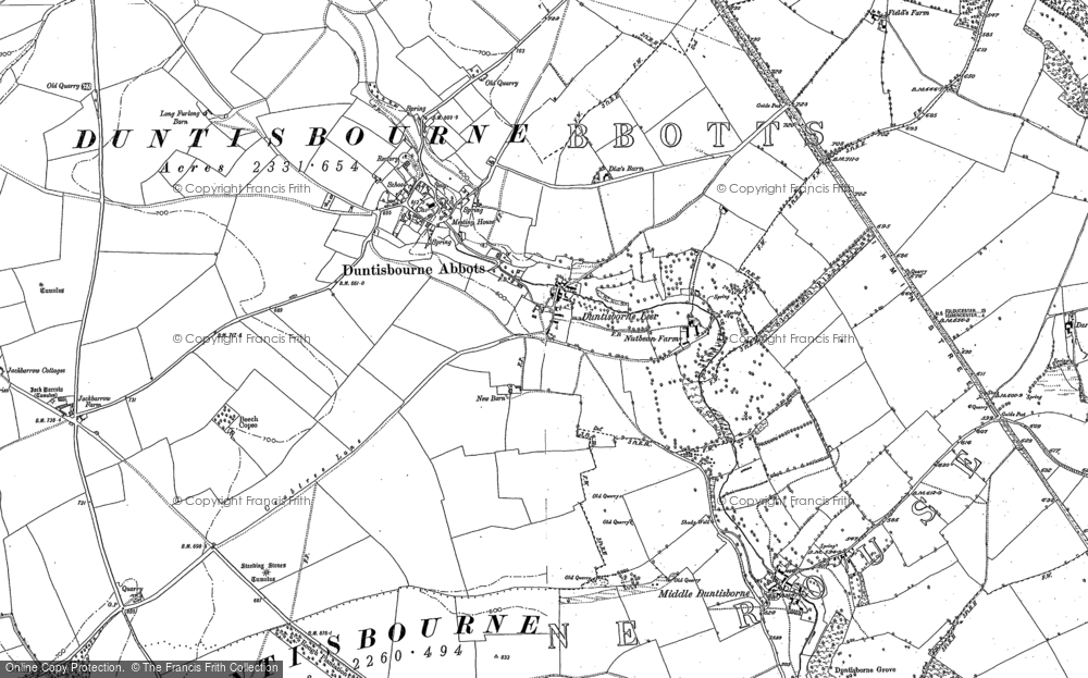 Old Map of Duntisbourne Abbots, 1882 in 1882