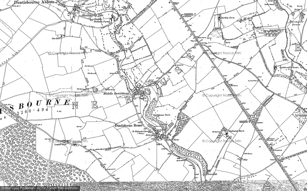 Old Map of Duntisbourne Rouse, 1882 in 1882