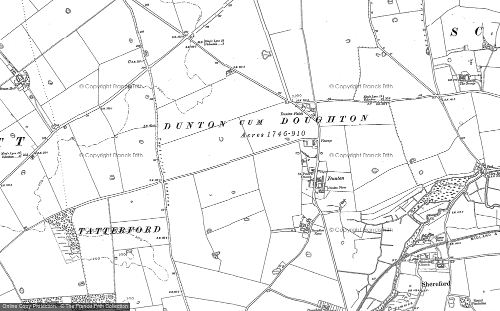 Old Map of Dunton, 1885 in 1885