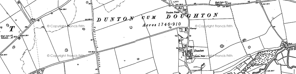 Old map of Dunton in 1885