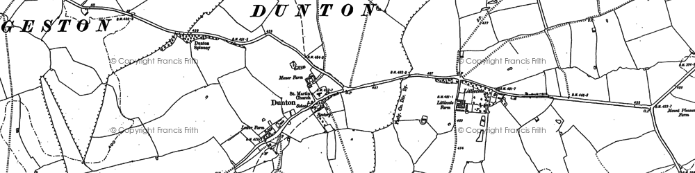 Old map of Dunton in 1898