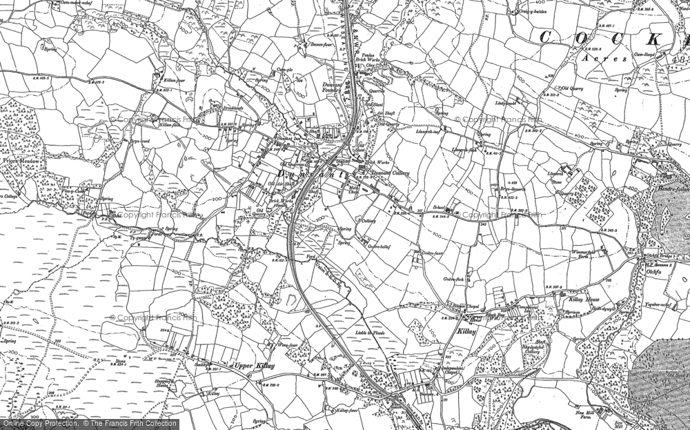 Old Map of Historic Map covering Bevexe-fawr in 1897