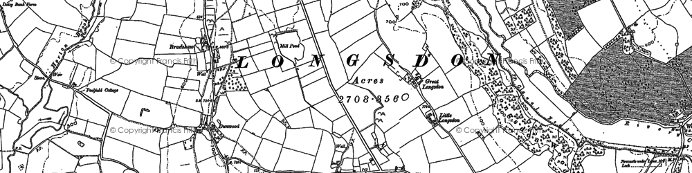 Old map of Dunwood in 1879