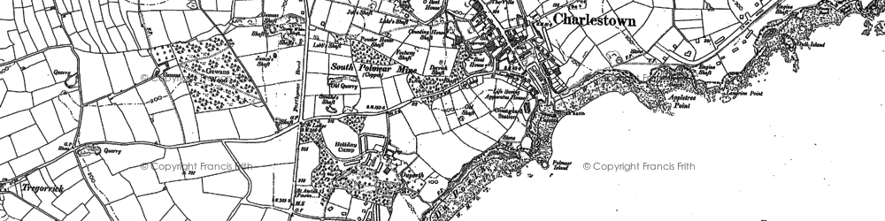 Old map of Duporth in 1881