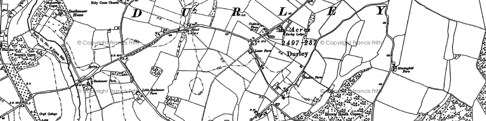 Old map of Durley in 1895