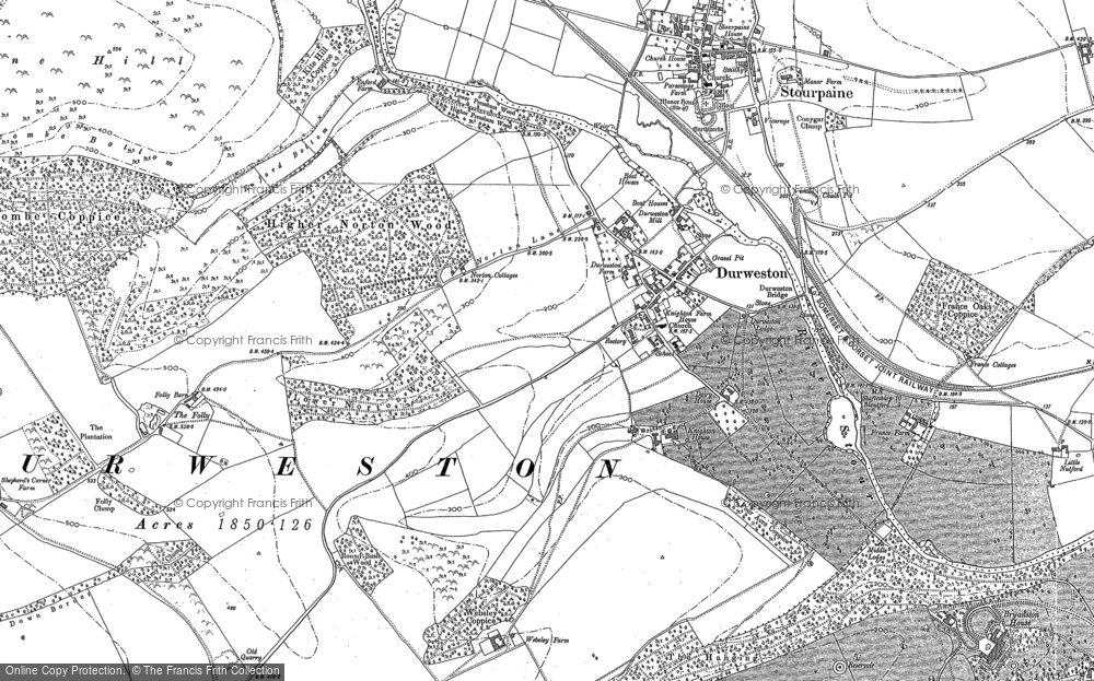 Old Map of Durweston, 1886 - 1887 in 1886